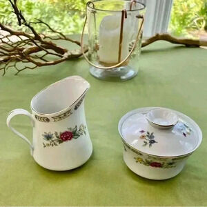 Ling Rose by Liling , vintage creamer, and sugar in beautiful condition